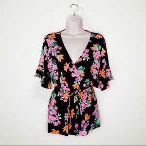 Ann Taylor floral wrap blouse